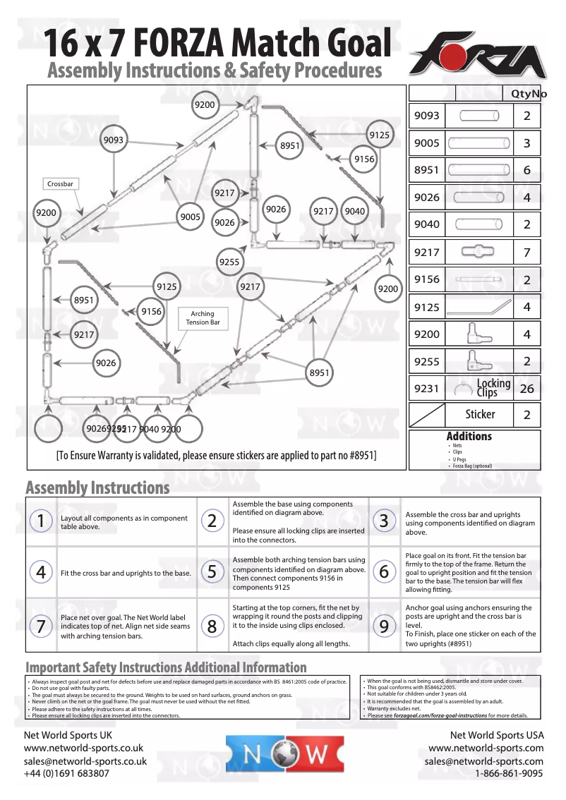 Page n°1 - Manuel utilisateur Forza 16x7 Match