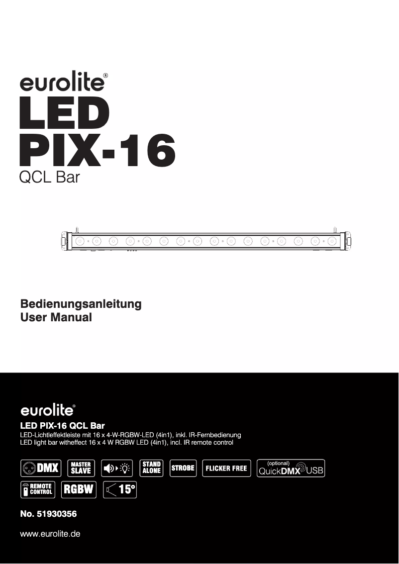 Page n°1 - Manuel utilisateur Eurolite LED PIX-16