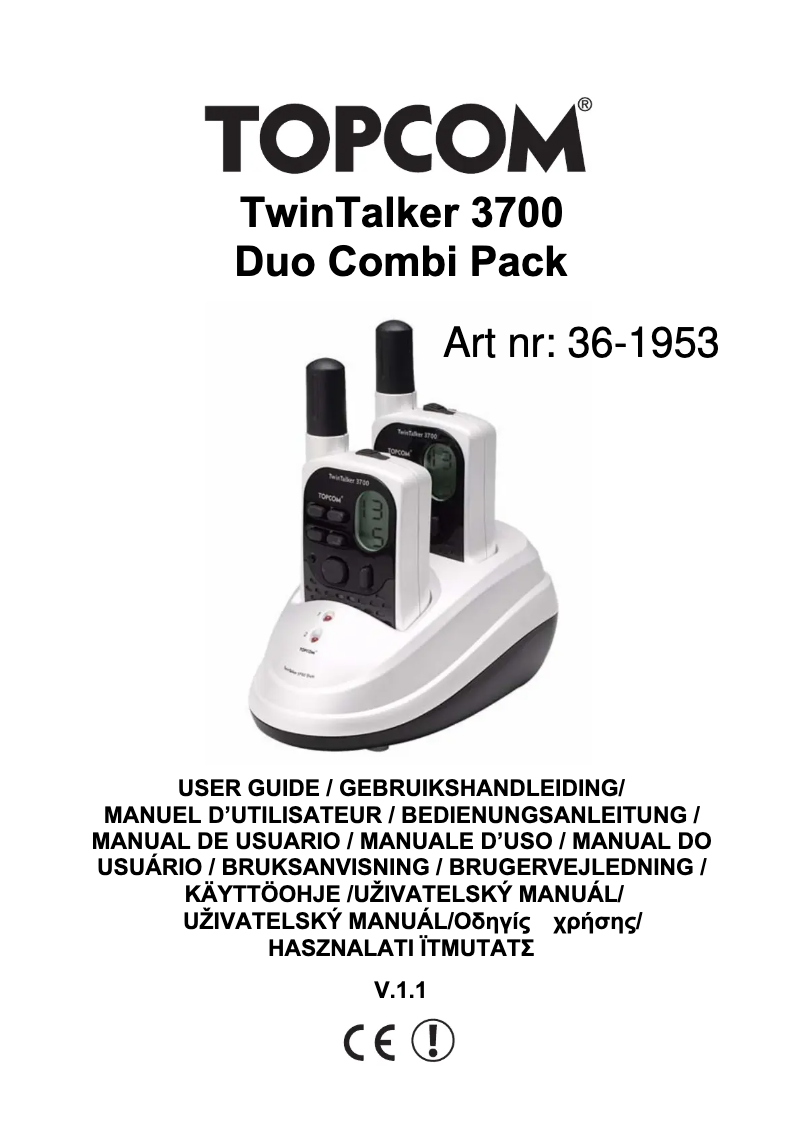 Página 1 del manual Manual de usuario Topcom Twintalker 3700