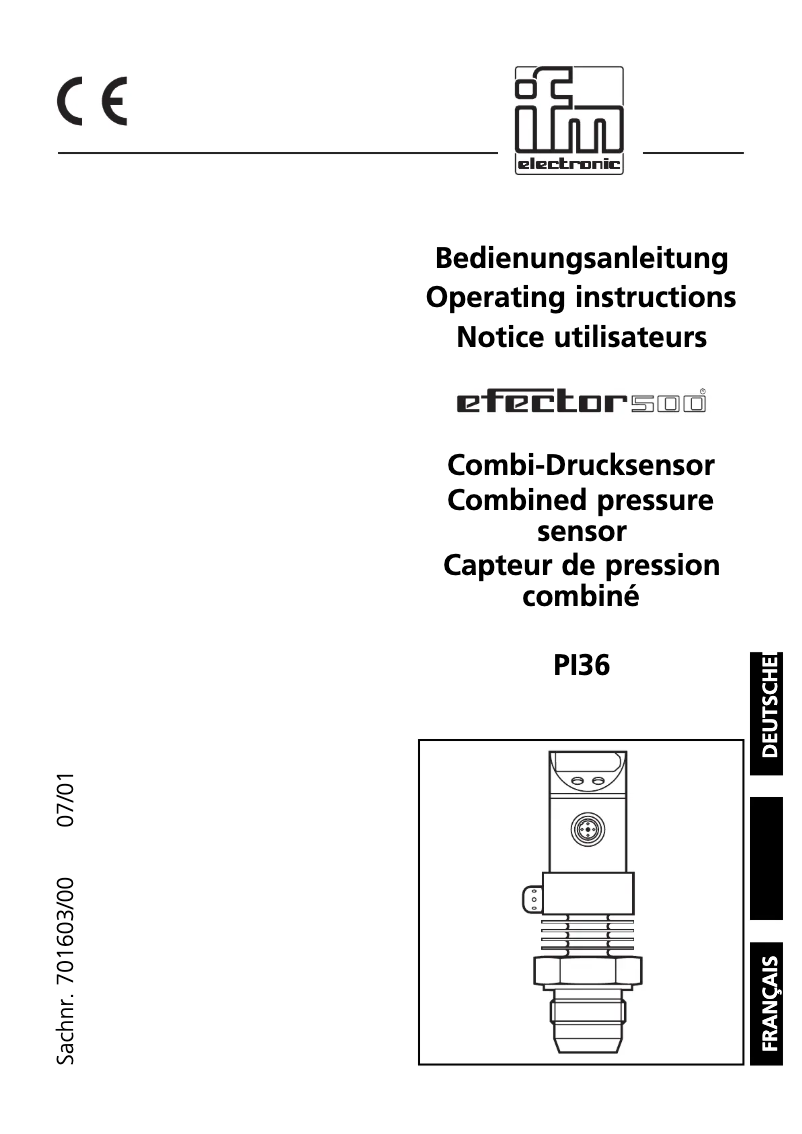 Page n°1 - Manuel utilisateur IFM PI3658
