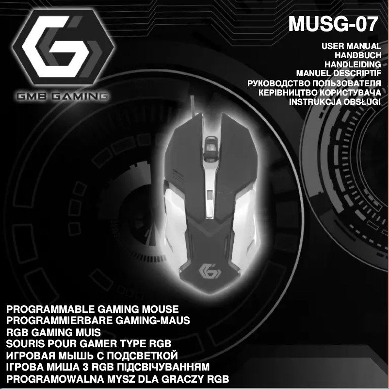 Page 1 de la notice Manuel utilisateur GMB Gaming MUSG-07