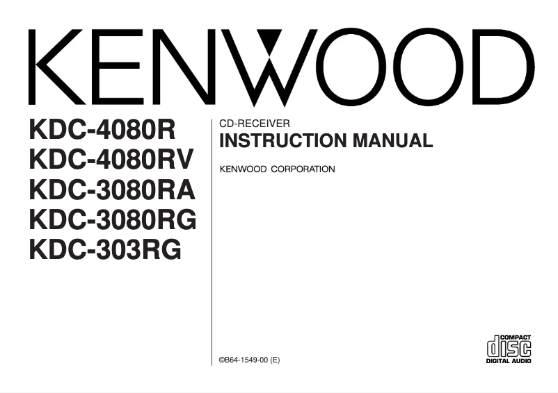 Page 1 de la notice Manuel utilisateur Kenwood KDC-4080RV
