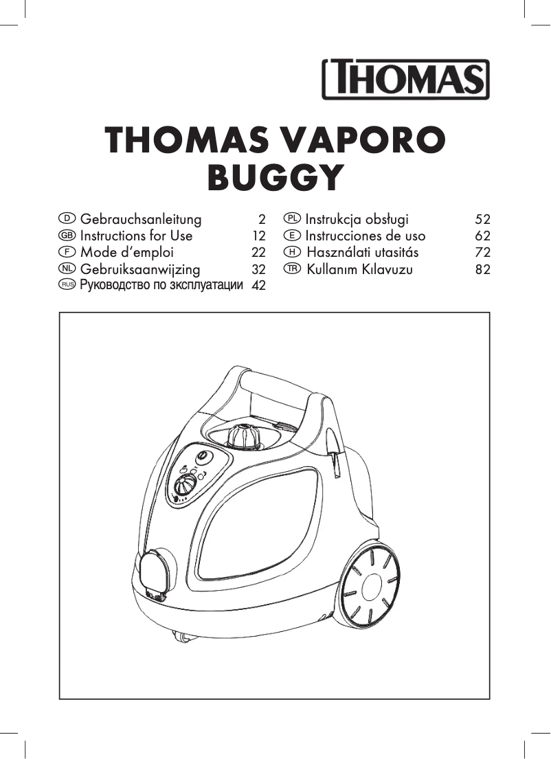 Page n°1 - Manuel utilisateur Thomas Vaporo Buggy