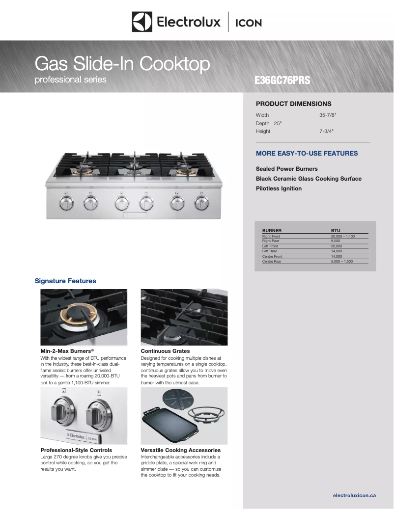 Page n°1 - Manuel utilisateur Electrolux ICON E36GC76PRS