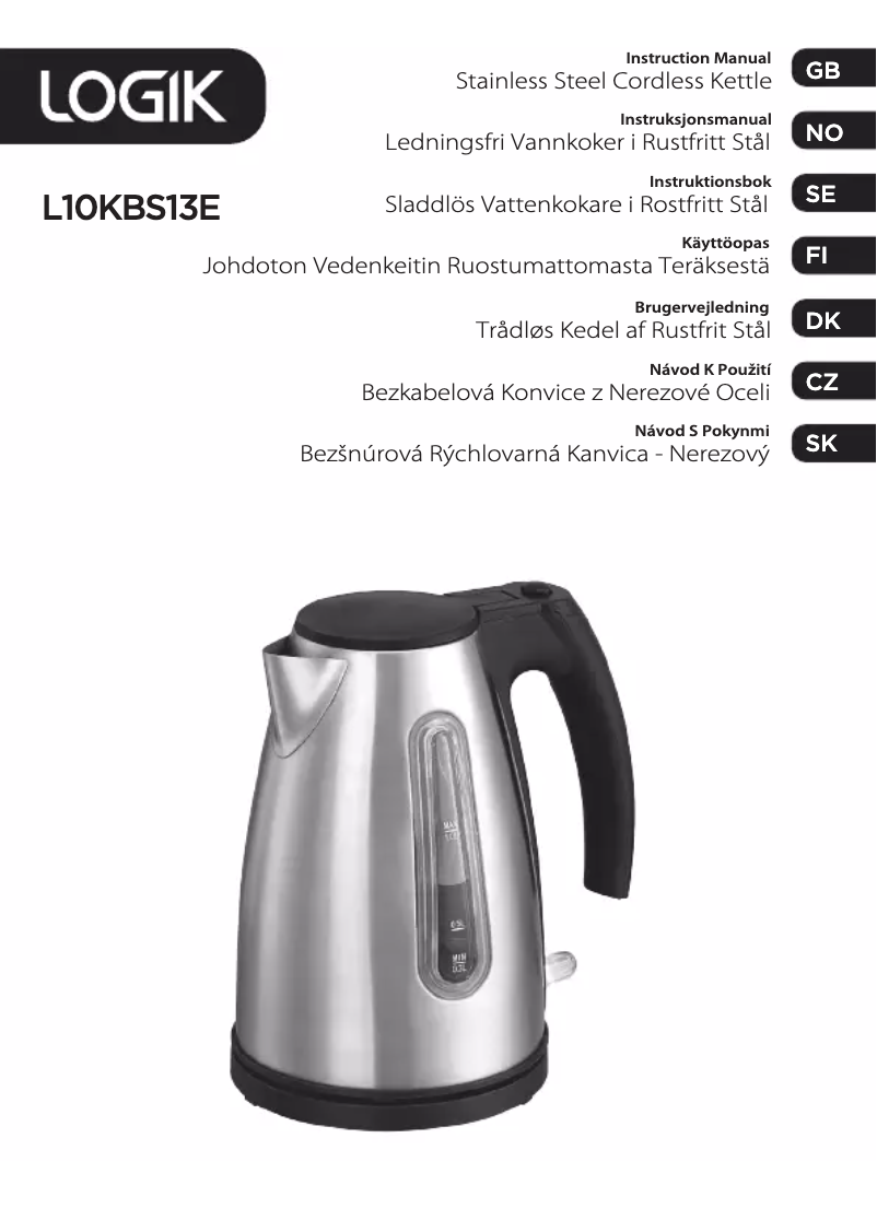 Page 1 de la notice Manuel utilisateur Logik L10KBS13E