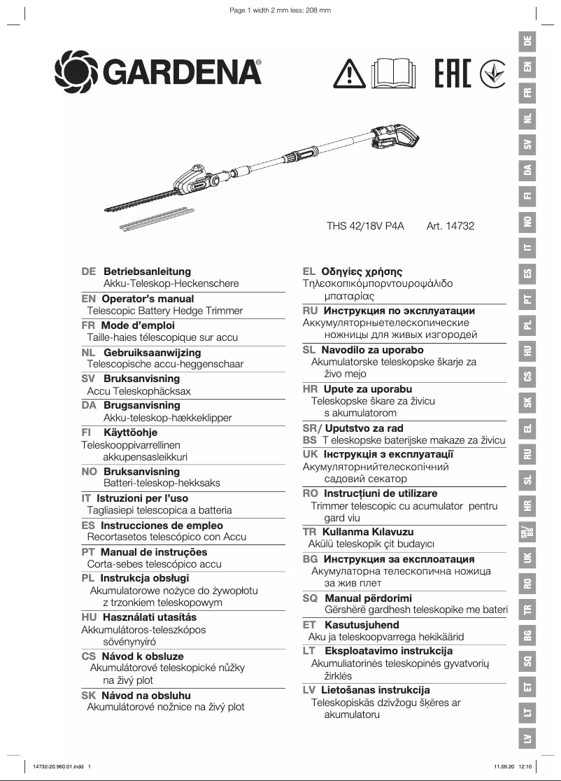 Image de la première page du manuel de l'appareil THS 42/18V P4A