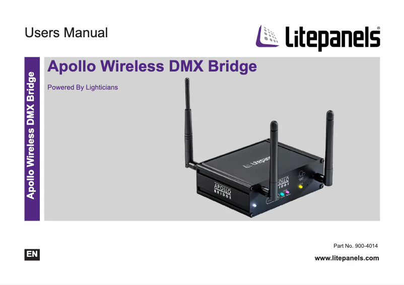 Image de la première page du manuel de l'appareil Apollo Wireless DMX Bridge