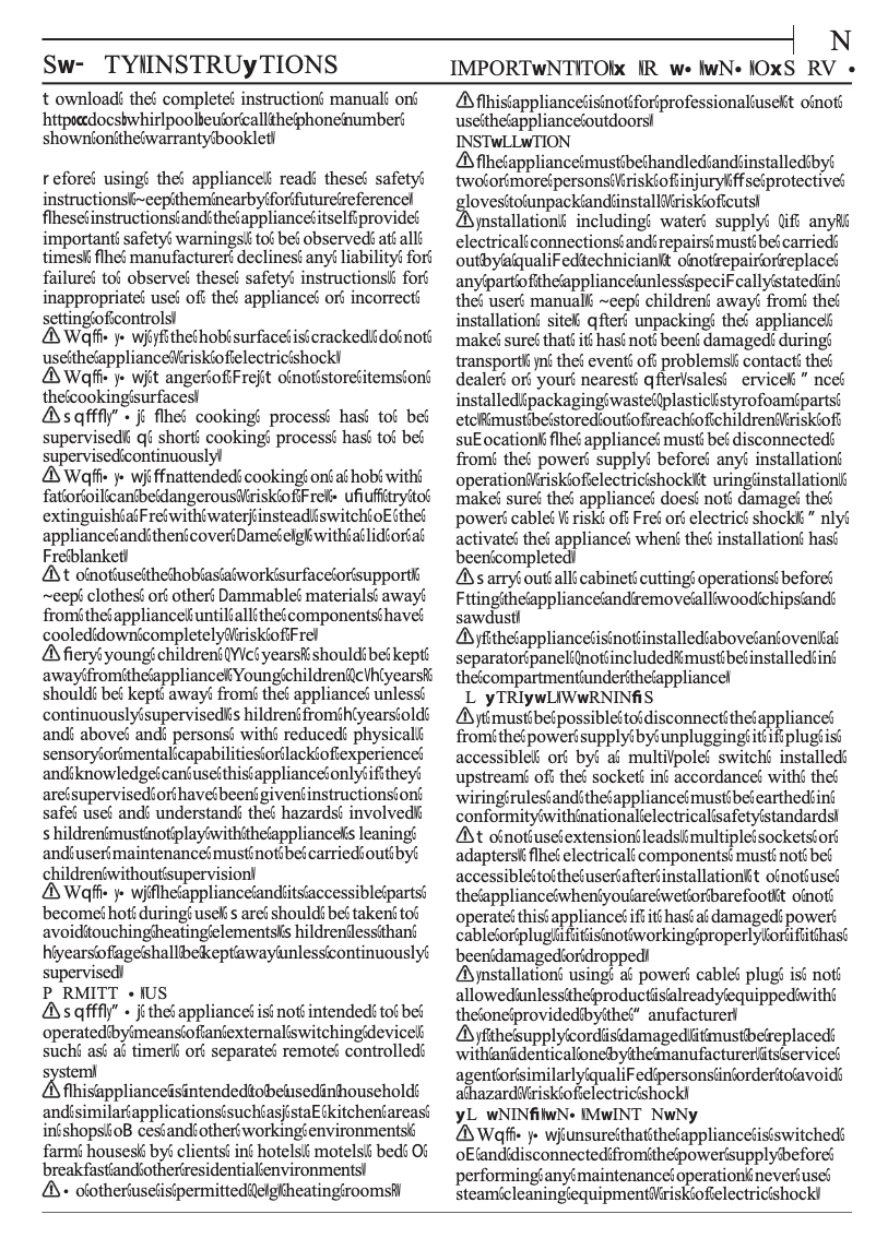 Page 1 de la notice Guide d'installation Whirlpool AKM 613