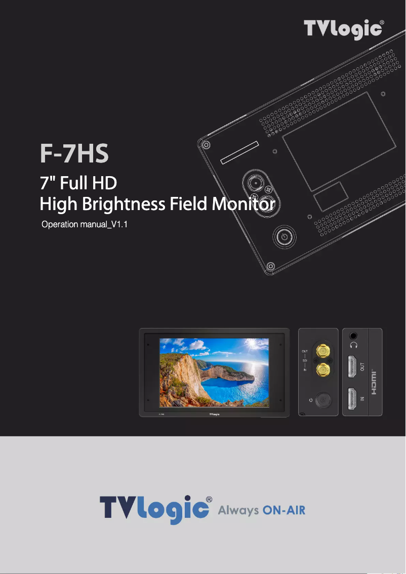 Page 1 de la notice Manuel utilisateur TVLogic F-7HS