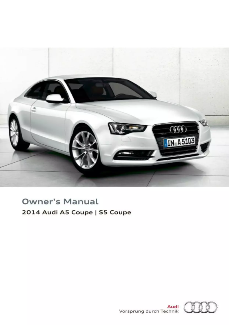 Page 1 de la notice Manuel utilisateur Audi A5 Coupe (2014)