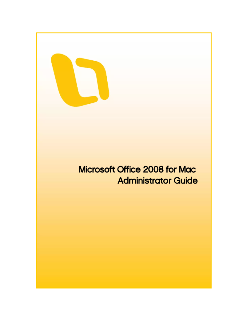 Page n°1 - Manuel utilisateur Microsoft Office 2008 (Mac)