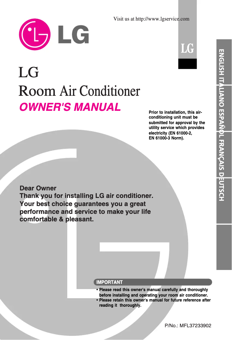 Page 1 de la notice Manuel utilisateur LG G09AHS