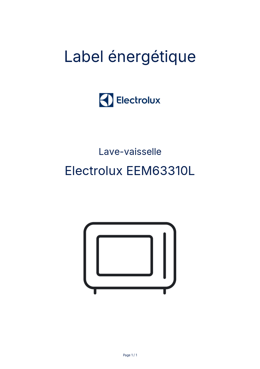 Image de la première page du manuel de l'appareil EEM63310L