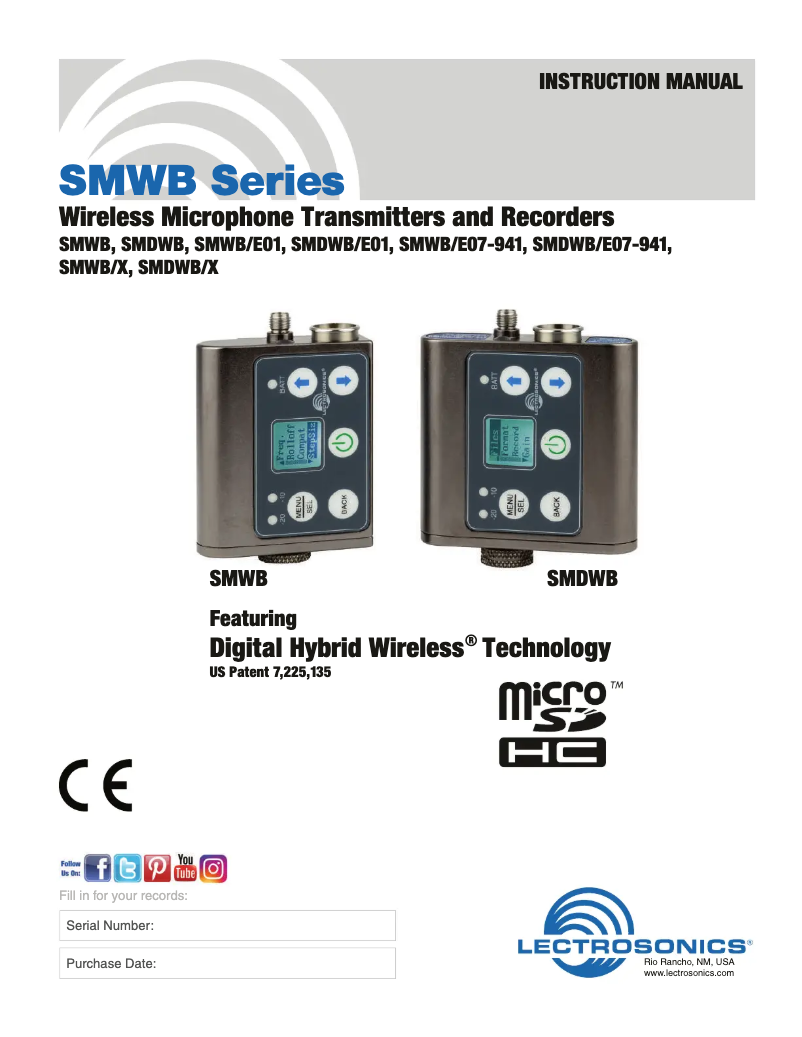 First page image of the manual for SMDWB/E07-941