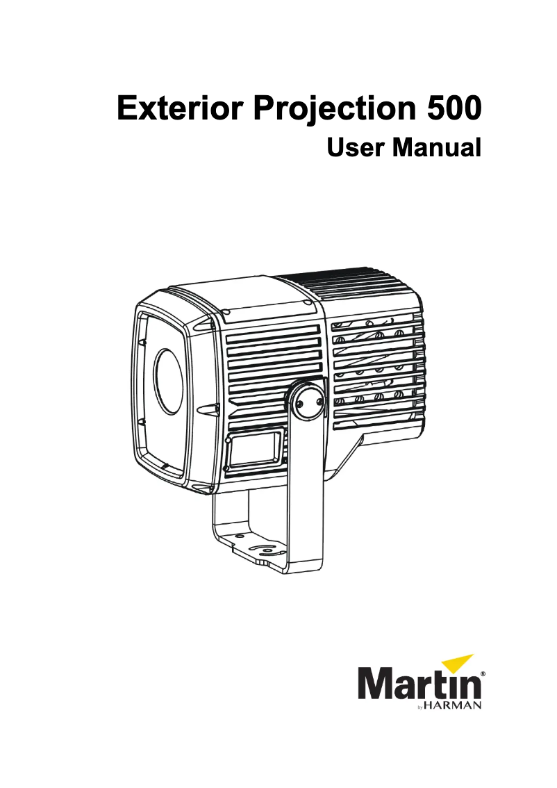 Image de la première page du manuel de l'appareil Exterior Projection 500