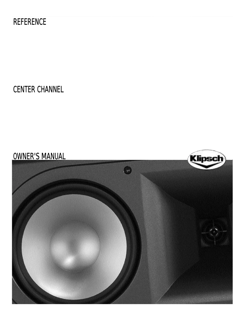 Page 1 de la notice Manuel utilisateur Klipsch Reference IV