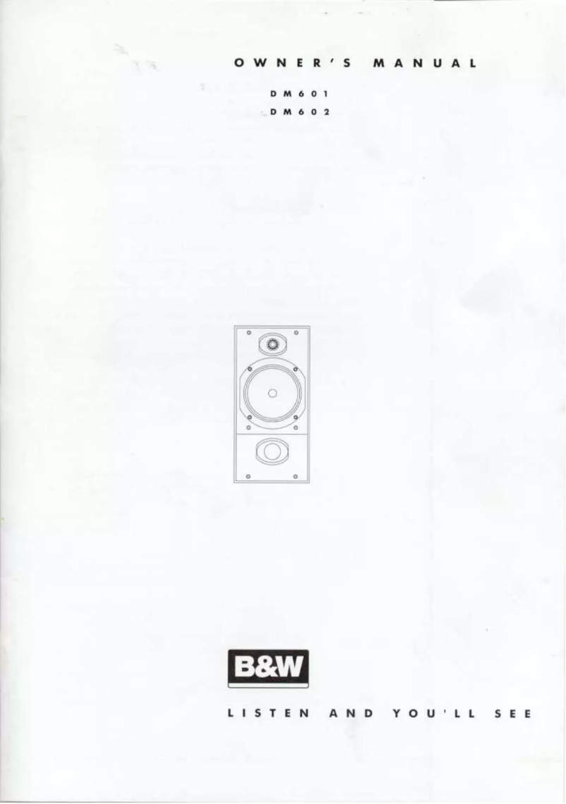 Page 1 de la notice Manuel utilisateur Bowers & Wilkins DM 601