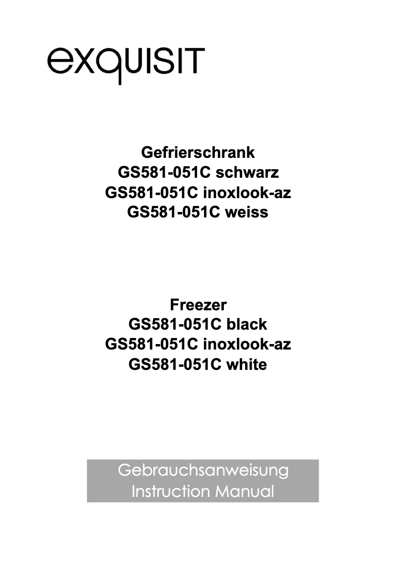 Image de la première page du manuel de l'appareil GS581-051C