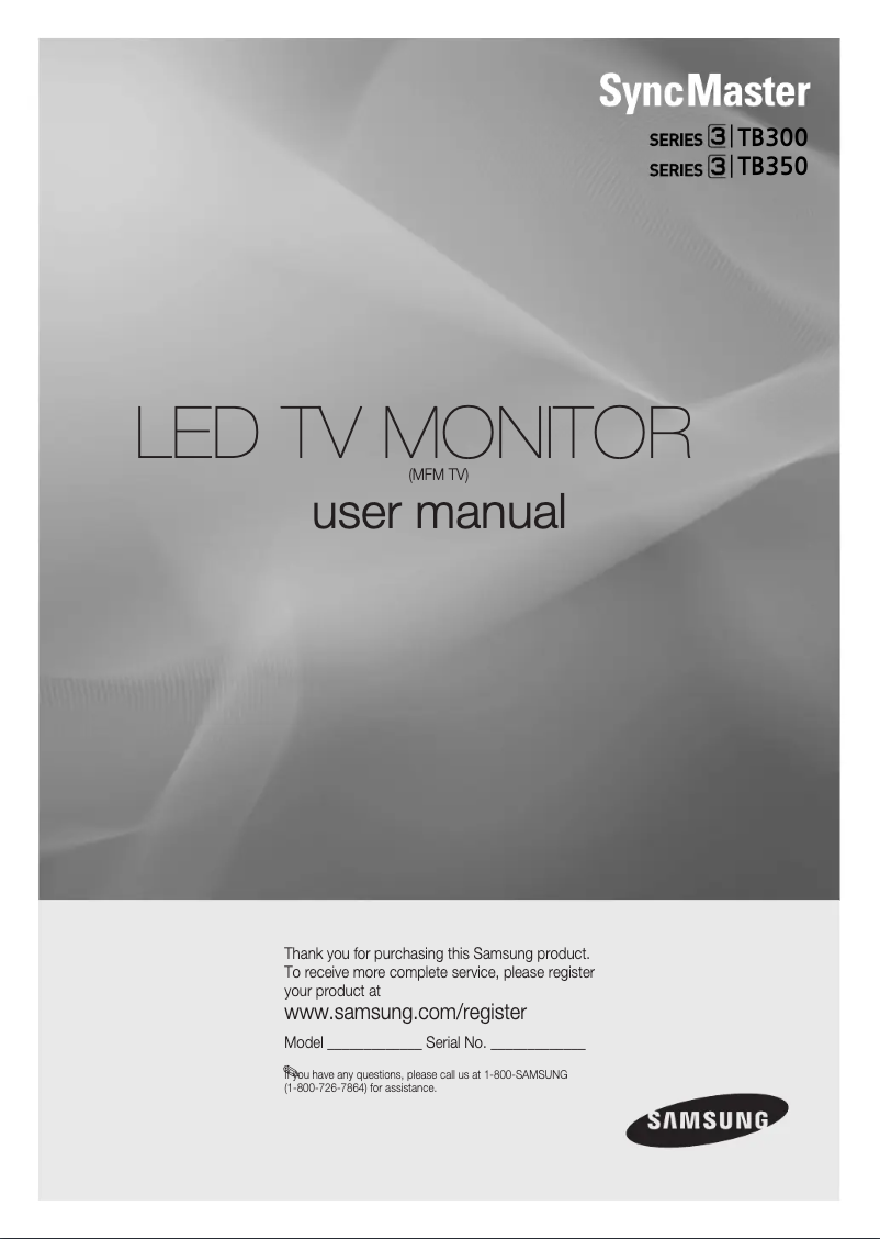 Page 1 de la notice Manuel utilisateur Samsung T22B350ND