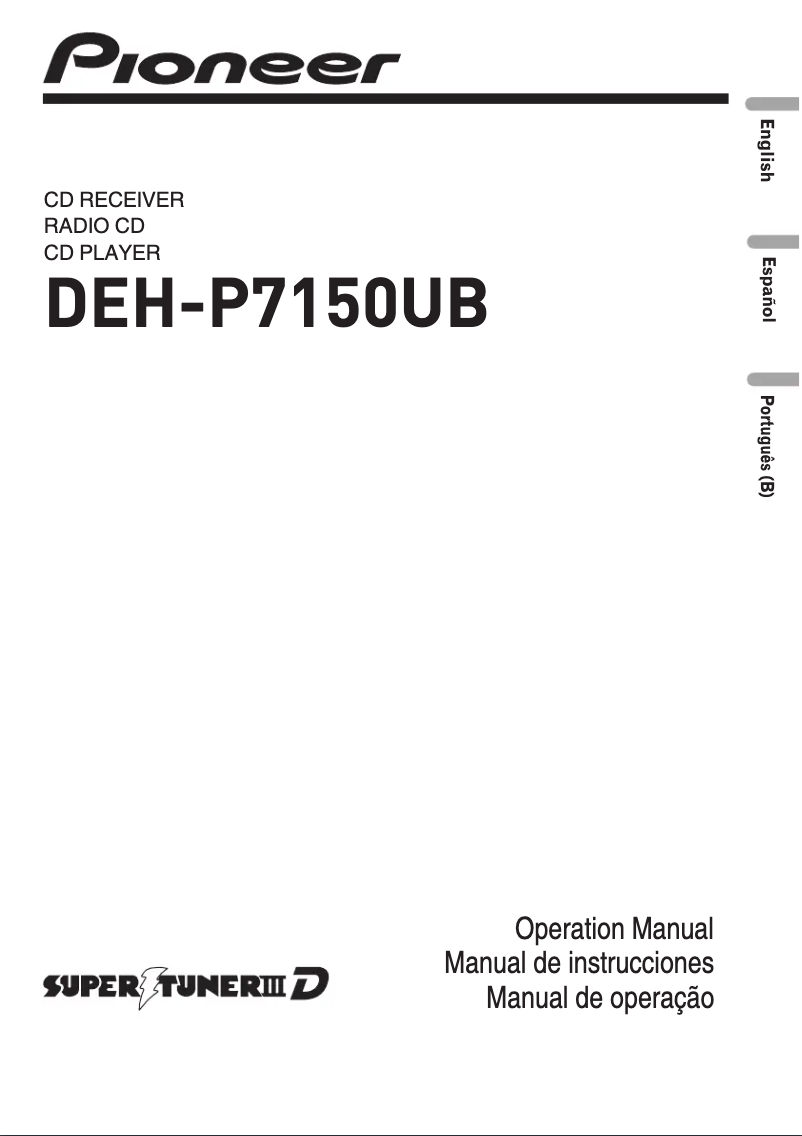 Image de la première page du manuel de l'appareil DEH-P7150UB