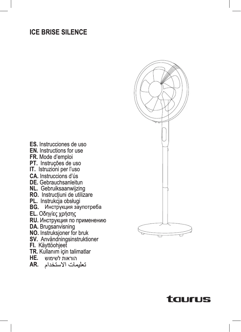 Page n°1 - Manuel utilisateur Taurus Ice Brise Silence