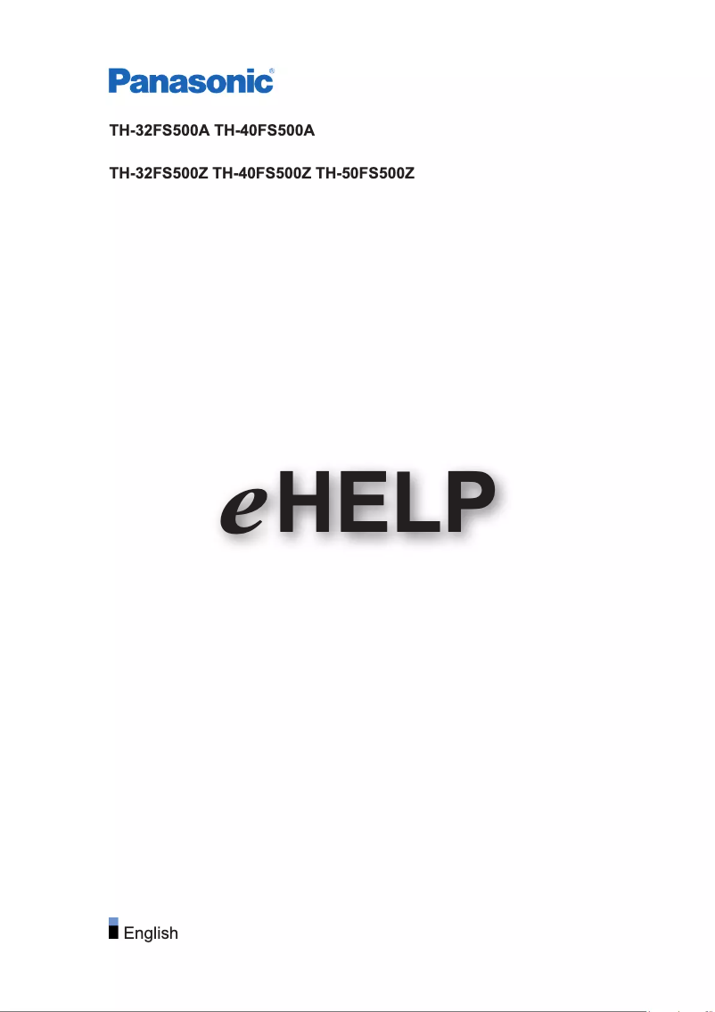 Page 1 de la notice Manuel utilisateur Panasonic TH-50FS500Z