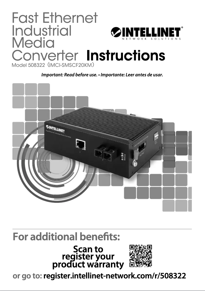Page 1 de la notice Manuel utilisateur Intellinet 508322