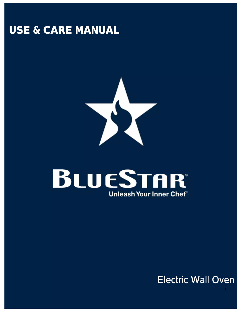 Page n°1 - Manuel d'utilisation et d'entretien BlueStar BSEWO30ECSDV2