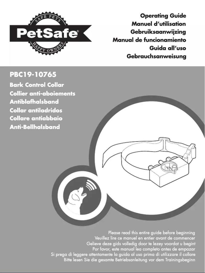 Image de la première page du manuel de l'appareil Bark Control PBC19-10765