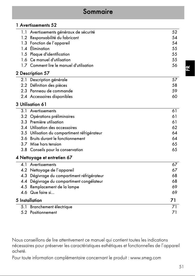 Image de la première page du manuel de l'appareil FAB10LCR5