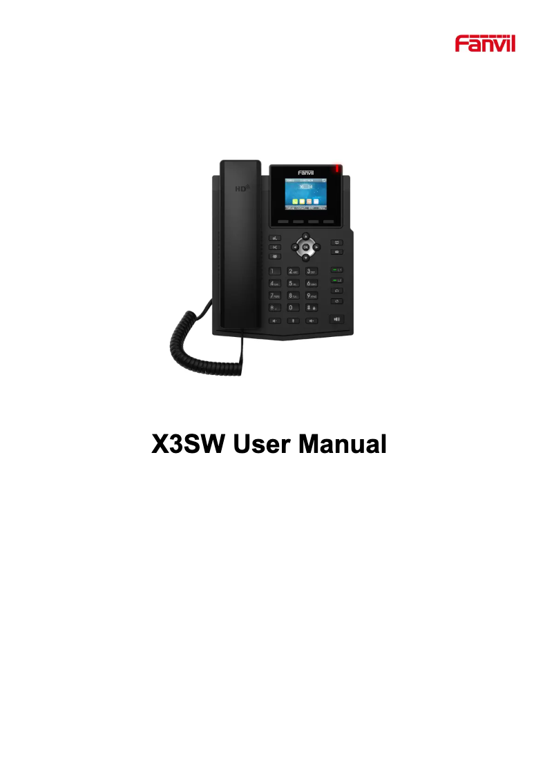 Page 1 de la notice Manuel utilisateur Fanvil X3SW