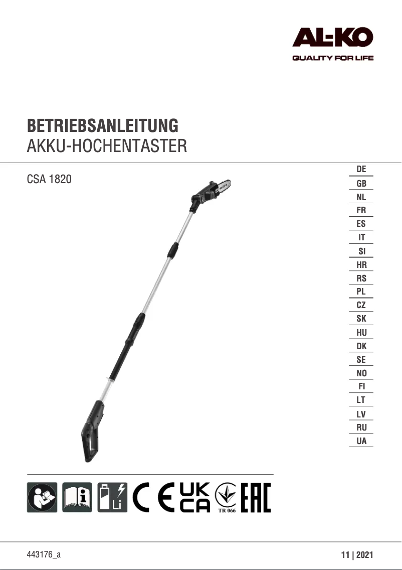 Page 1 de la notice Manuel utilisateur AL-KO C50 Li