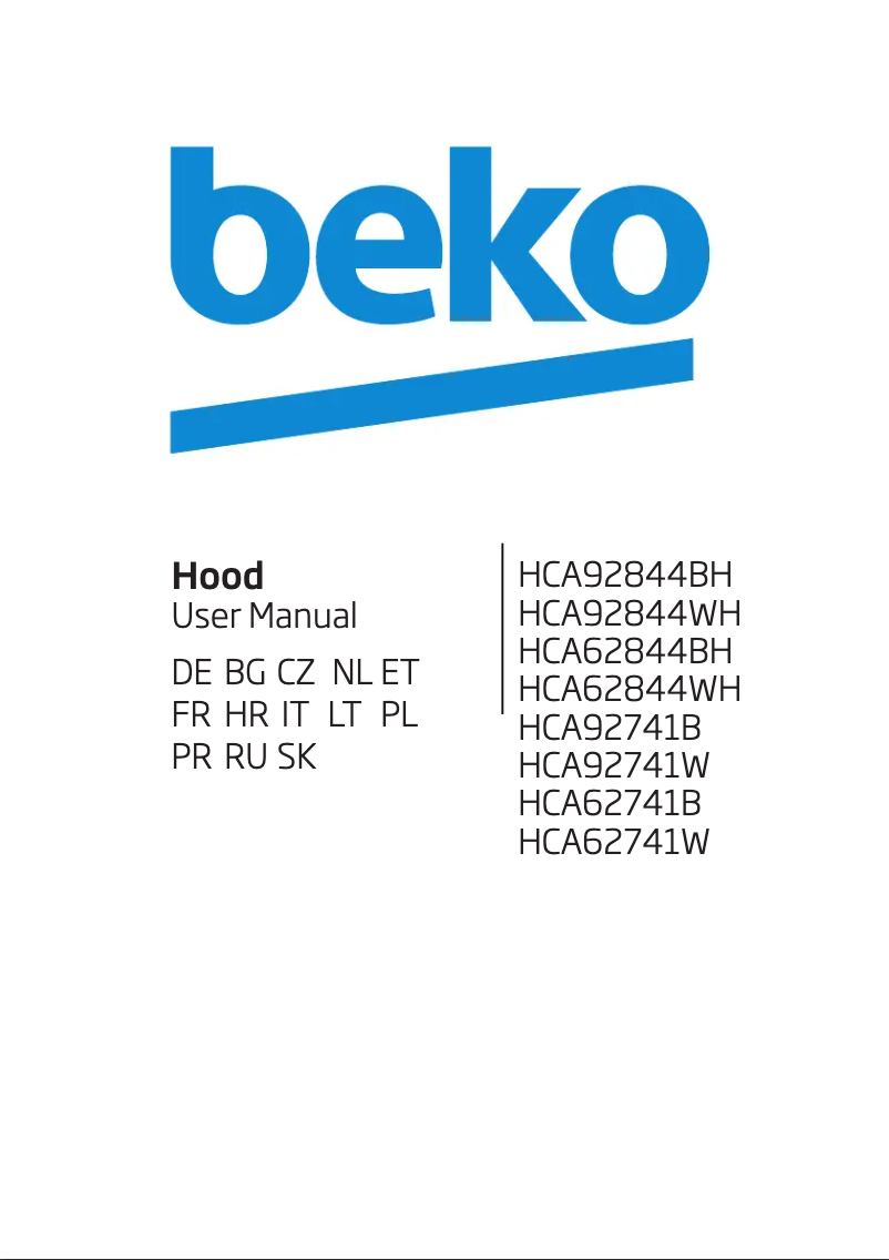 Page 1 de la notice Manuel utilisateur Beko HCA62741W