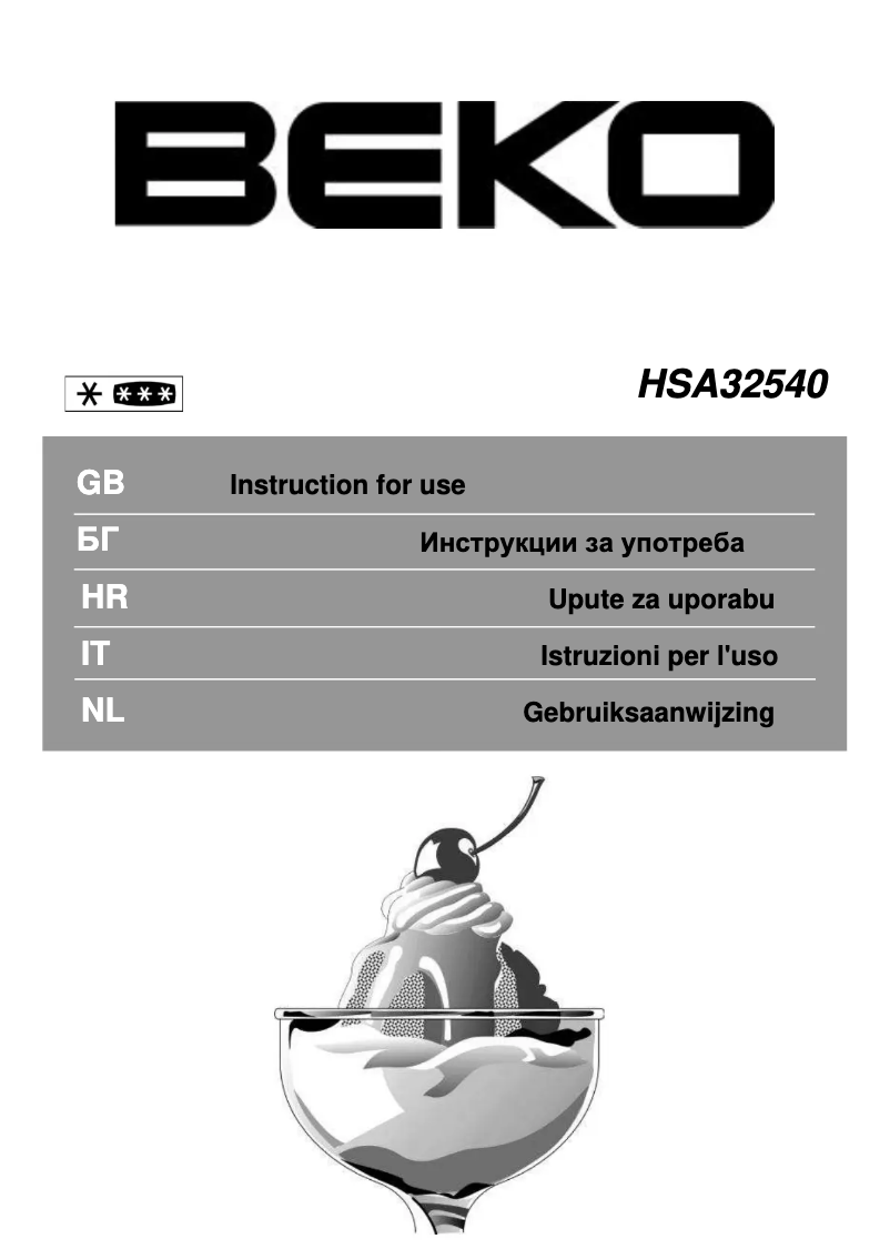 Page n°1 - Manuel utilisateur Beko HSA 32540