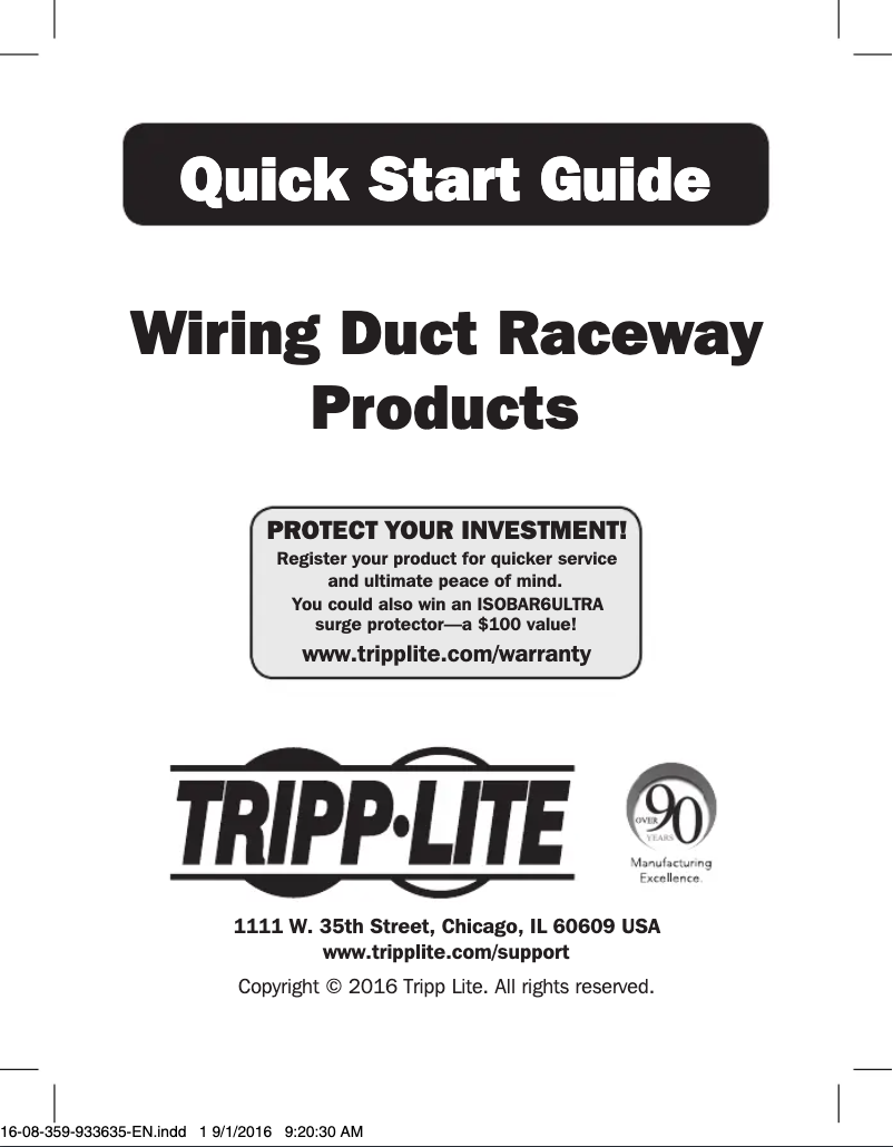 Page n°1 - Manuel utilisateur Tripp Lite N080-C25-OC-WH