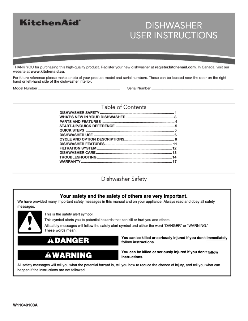 Page 1 de la notice Manuel utilisateur KitchenAid KDPE234GPS