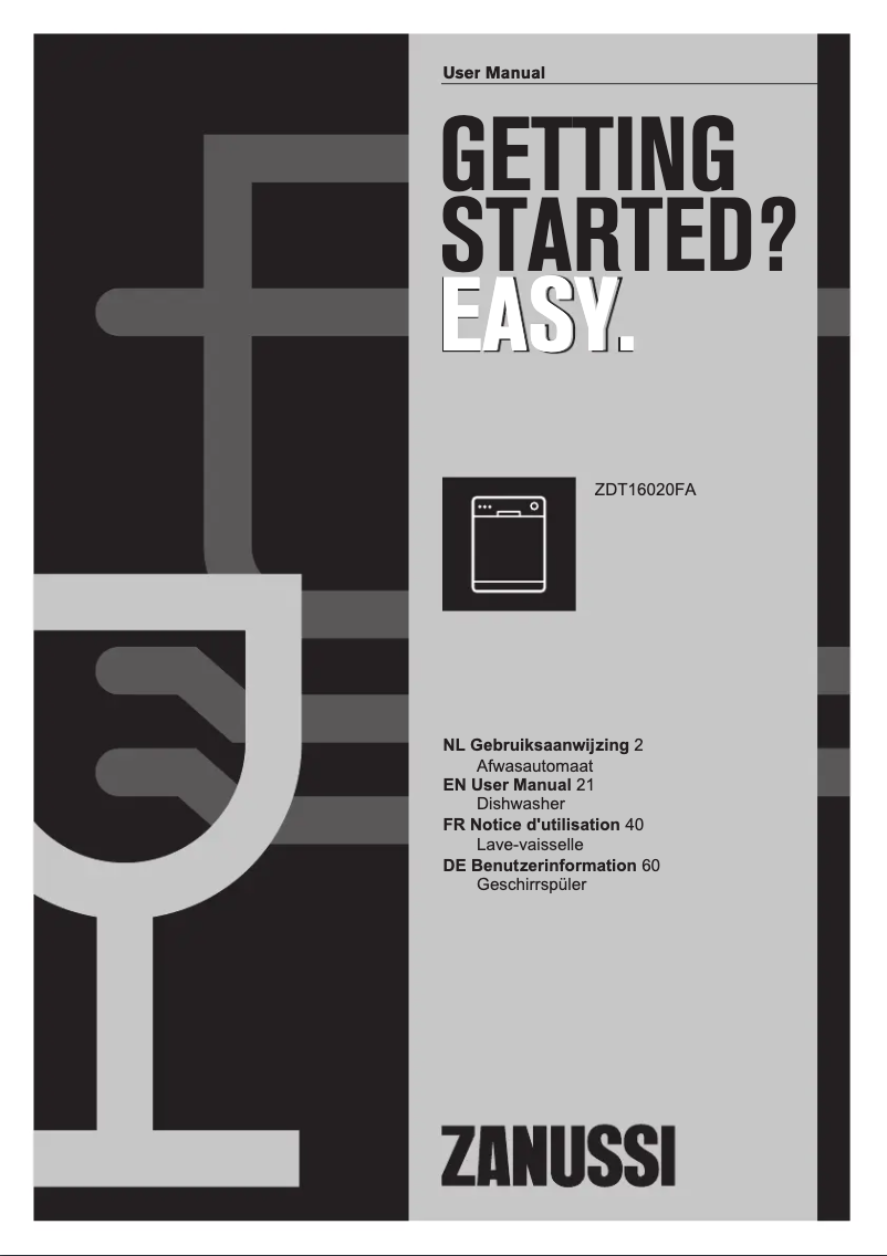 Image de la première page du manuel de l'appareil ZDT16020FA