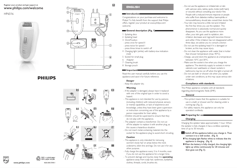 Page n°1 - Manuel utilisateur Philips SatinSoft HP6516