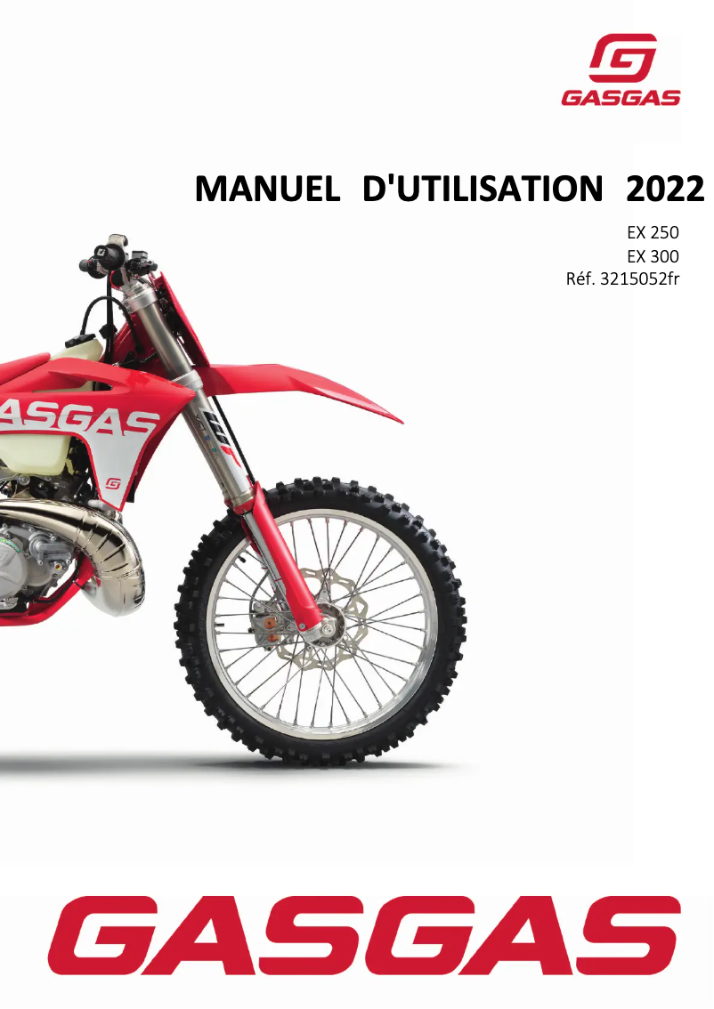 Page 1 de la notice Manuel utilisateur GasGas EX 300 (2022)