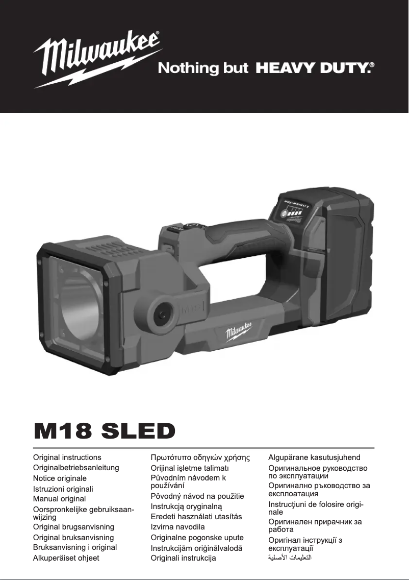 Page n°1 - Manuel utilisateur Milwaukee M18 SLED