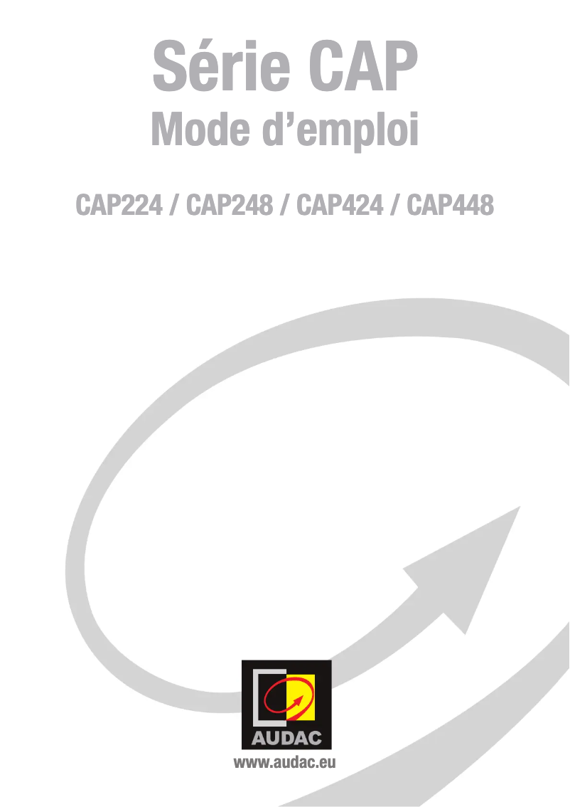 Page n°1 - Manuel utilisateur Audac CAP448