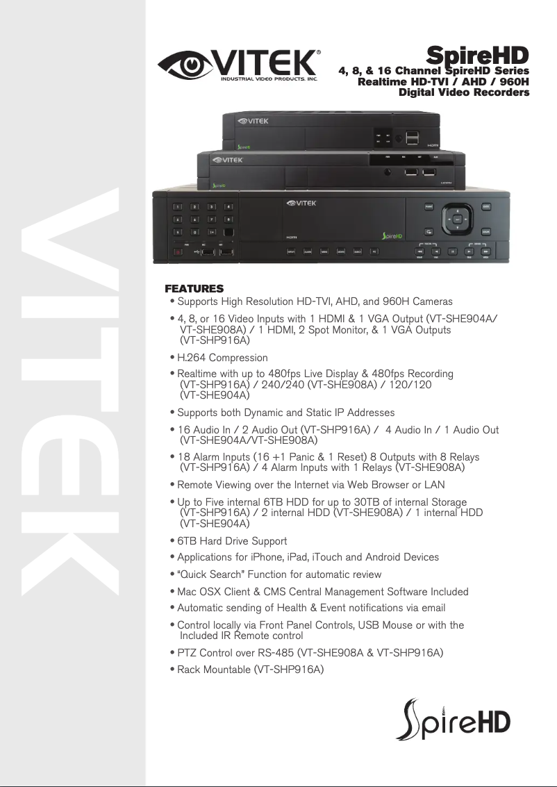 Page 1 of the manual User Manual Vitek VT-SHP916A