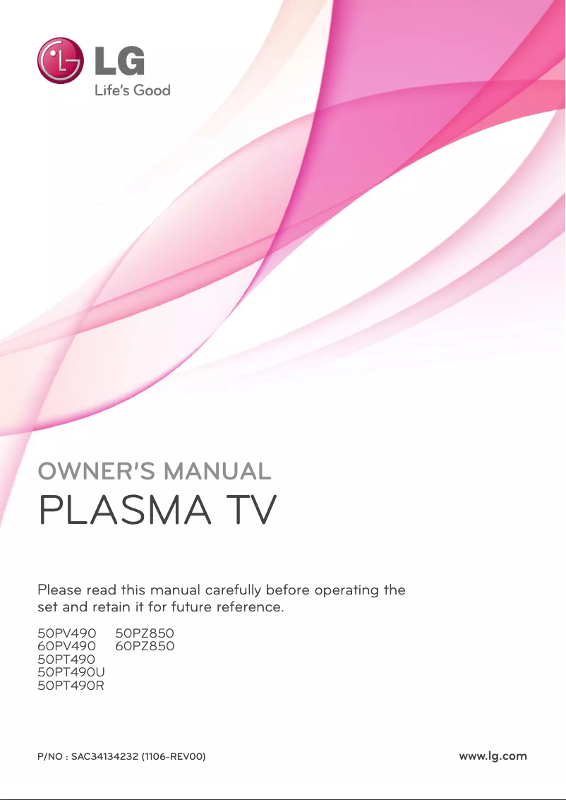 Image de la première page du manuel de l'appareil 50PT490R