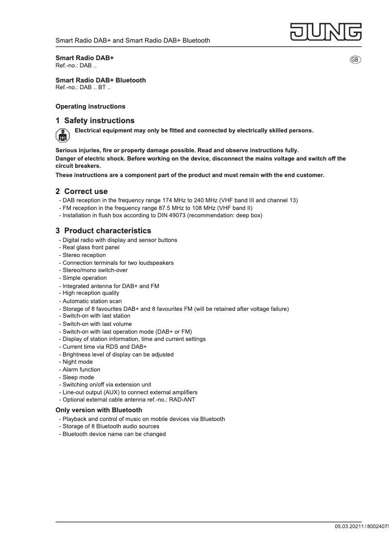 Image de la première page du manuel de l'appareil DABA-DISP