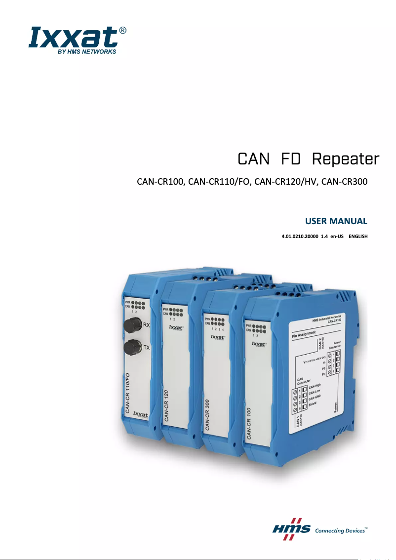 Page n°1 - Manuel utilisateur Ixxat CAN-CR120/HV