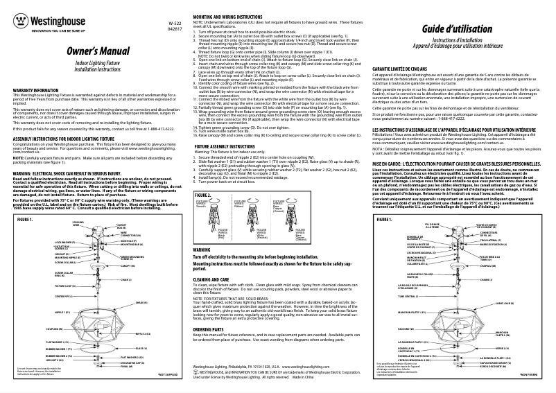 Page 1 de la notice Manuel utilisateur Westinghouse 6324600