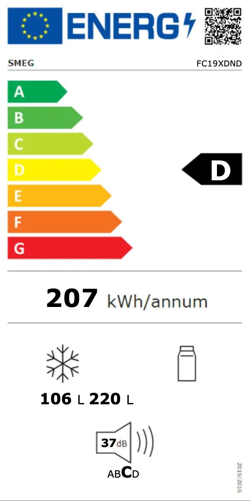 Page 1 de la notice Manuel utilisateur Smeg FC19XDND