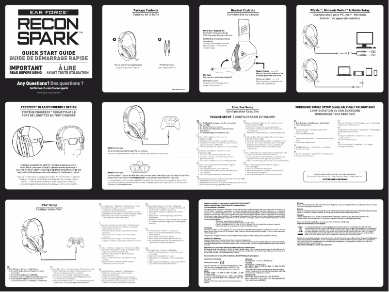 Page n°1 - Manuel utilisateur Turtle Beach Recon Spark