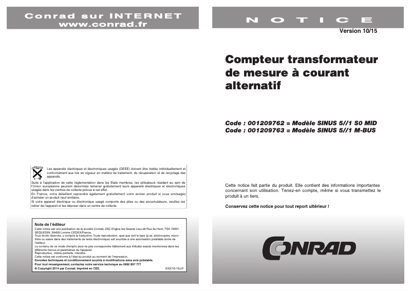 Page 1 de la notice Manuel utilisateur T.I.P. SINUS 5/1 S0