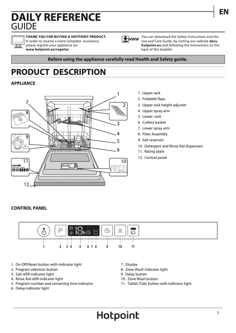 Page 1 de la notice Manuel utilisateur Hotpoint HEIC 3C26 C UK